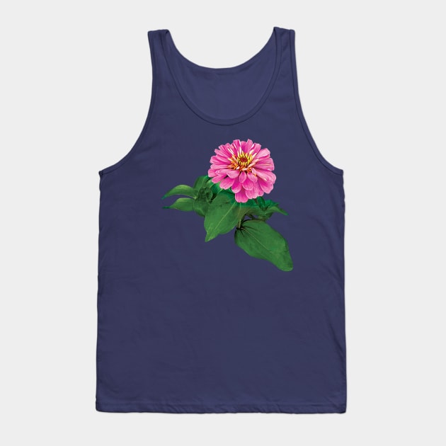 Zinnias - Pink Zinnia Looking Up Tank Top by SusanSavad